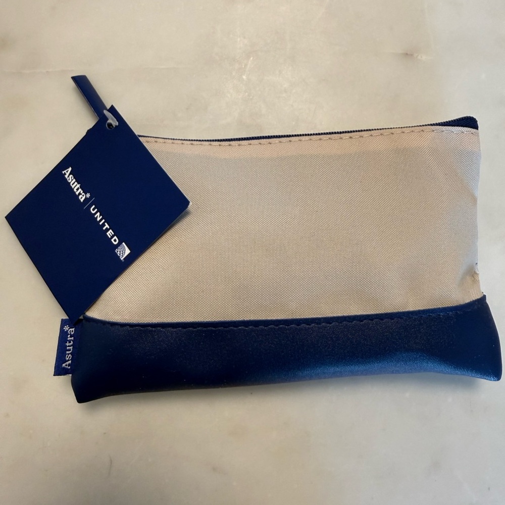 United Airlines Asutra Travel Pouch - Navy & Cream